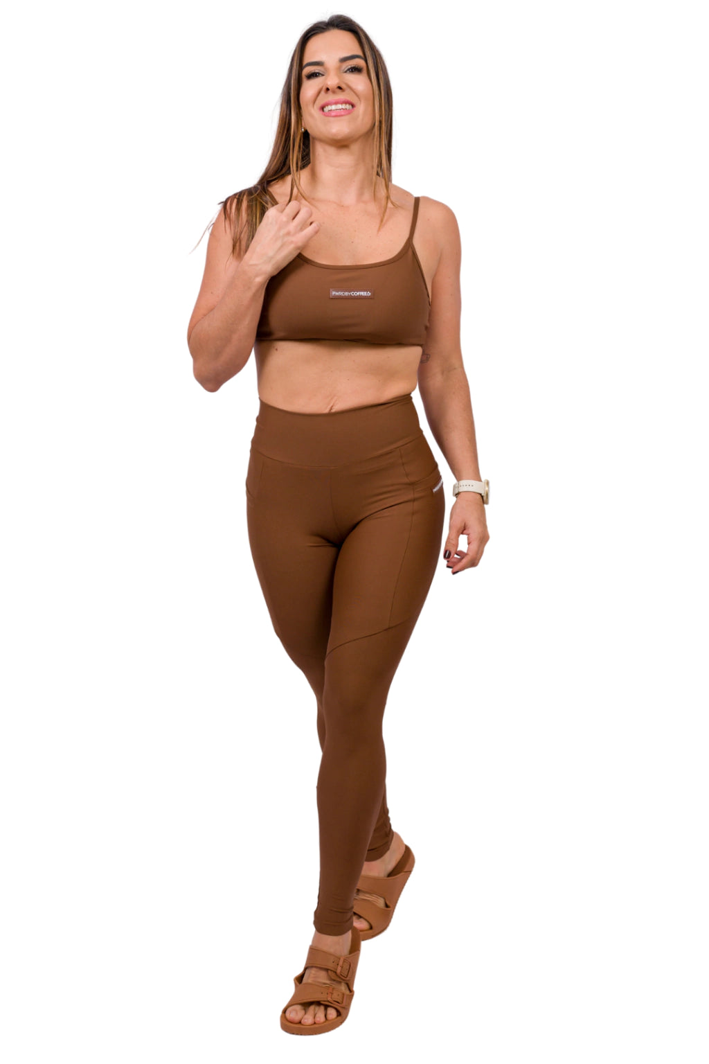 LEGGINGS W/ POCKET COFFEE ADAPTIV LYCRA
