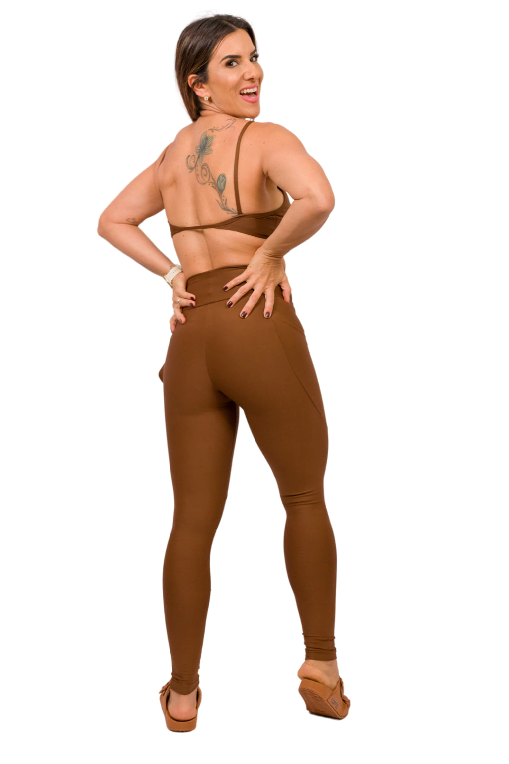 LEGGINGS W/ POCKET COFFEE ADAPTIV LYCRA