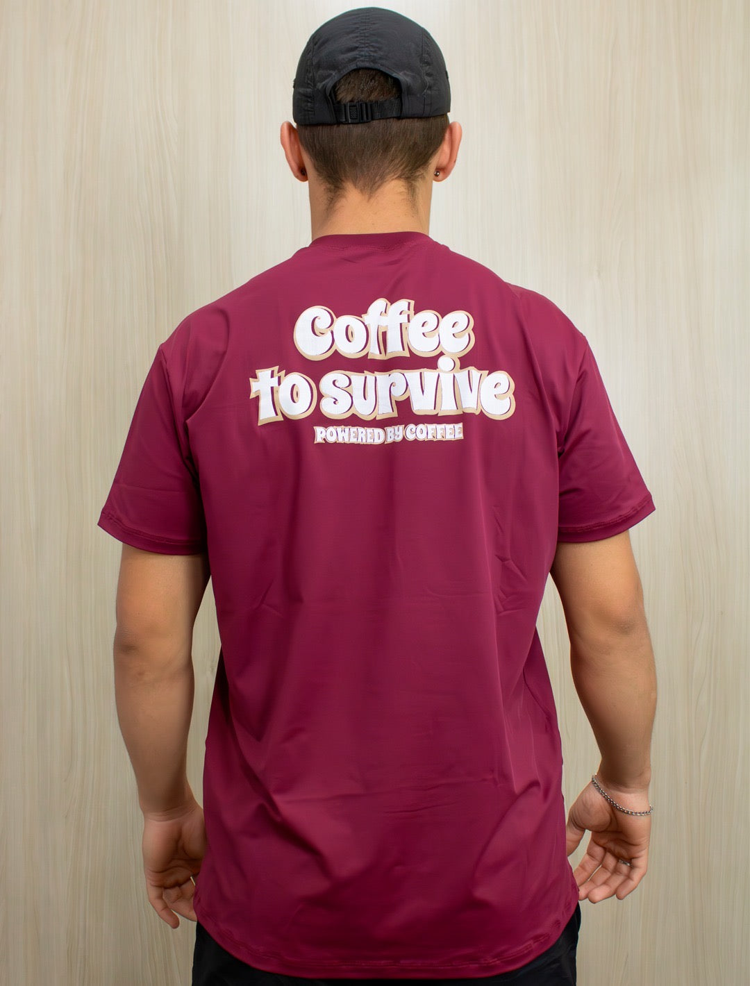 T-SHIRT ROUGE "COFFEE TO SURVIVE"