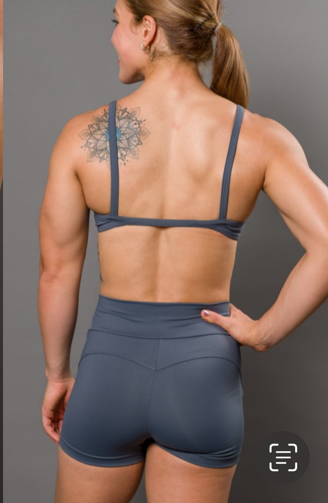 SPORT BRA AMANDA CHARCOAL GRAY