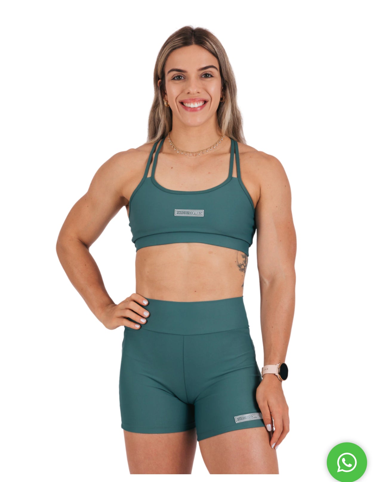 SHORTS BUTT-LIFT GREEN SAFARI