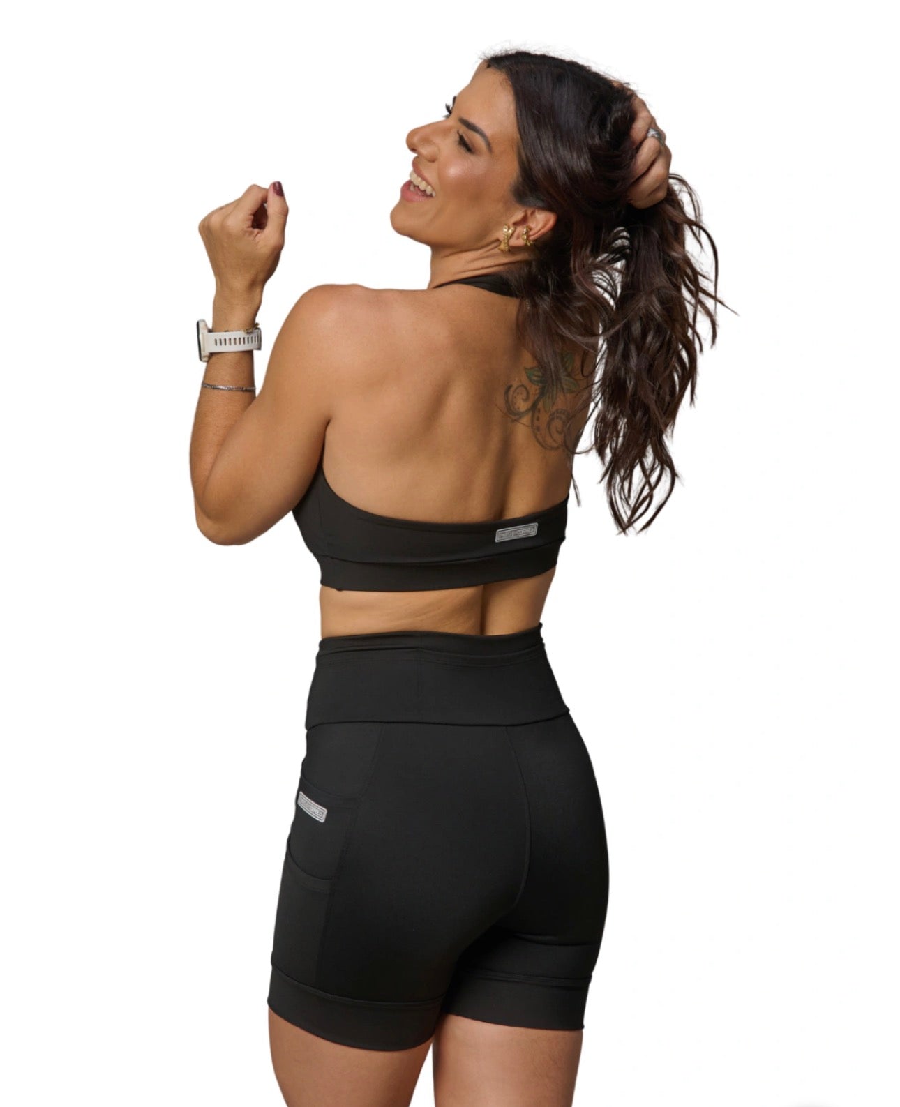 SPORTS BRA HALTER-NECK BLACK