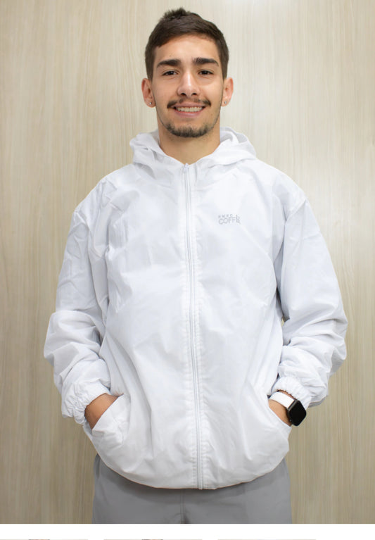 MEN’S WHITE WINDBREAKER JACKET