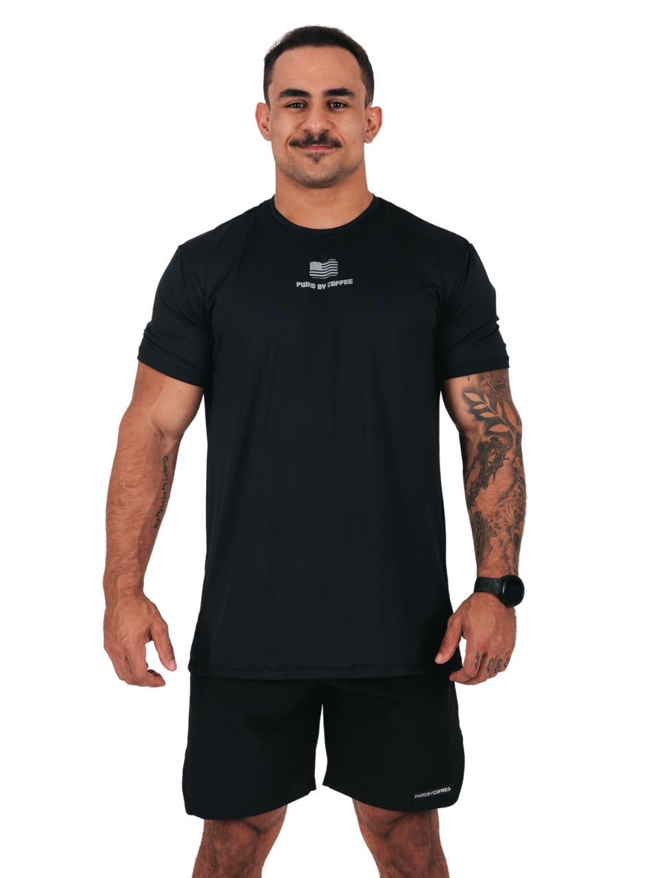 T-SHIRT AERODRY BLACK WITH FLAG