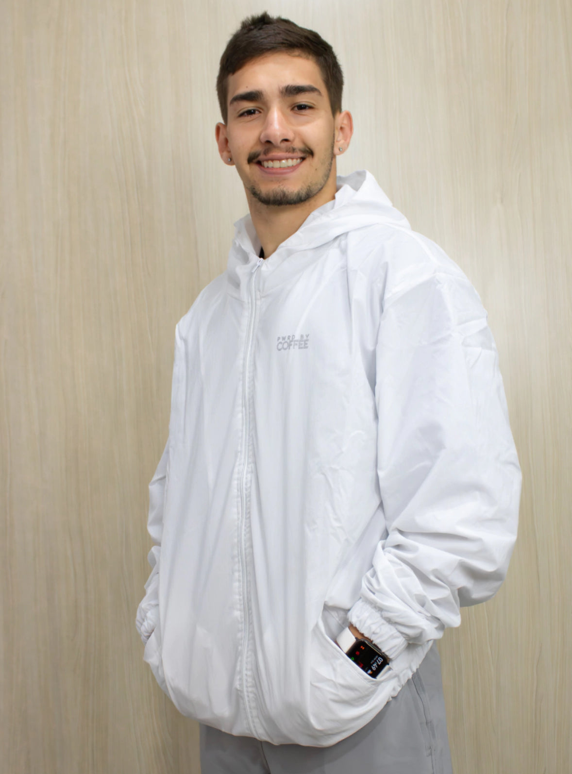 MEN’S WHITE WINDBREAKER JACKET