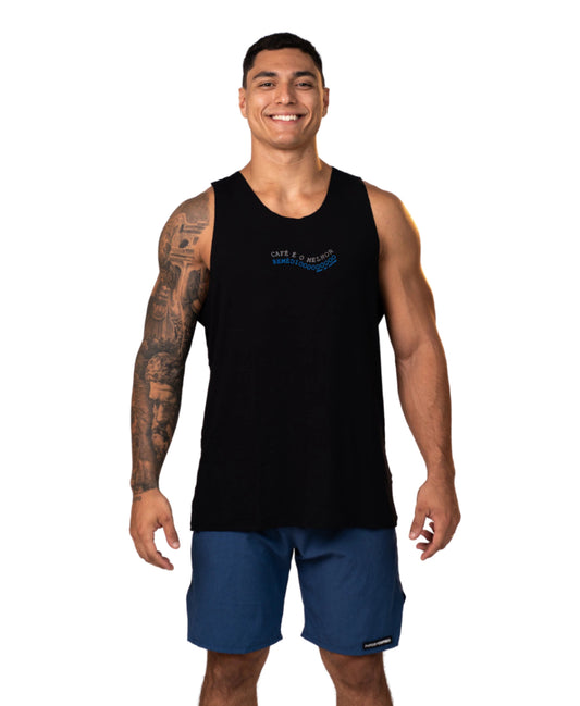 TANK TOP BLACK VISCO STREET “Café é o melhor Remédio” - coffee is the best medicine