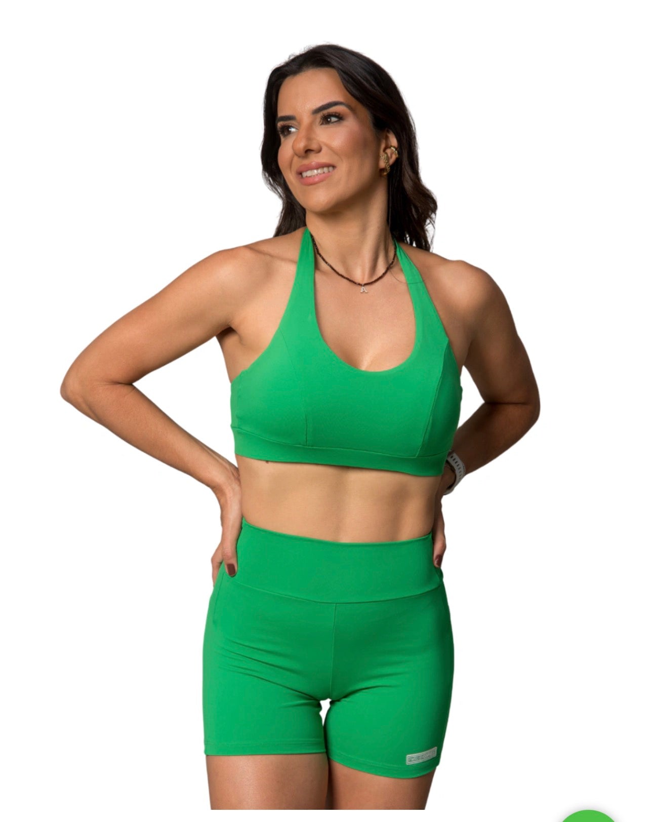 SPORTS BRA HALTER-NECK FLAG GREEN
