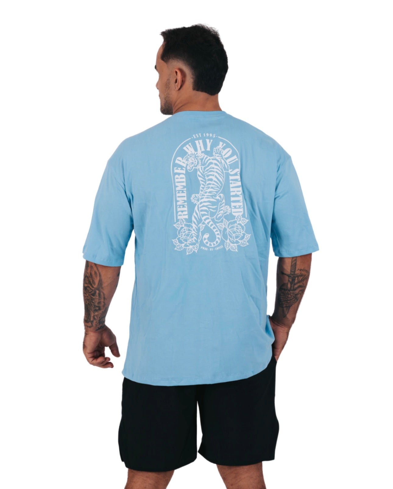 T-SHIRT OVERSIZED BLUE “REMEMBER WHY YOU STARTED “