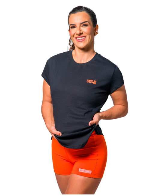 T-SHIRT BLACK BROWNIE PWRD ORANGE
