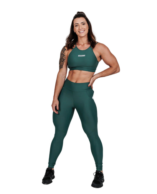 LEGGINGS SAFARI GREEN WITH POCKET