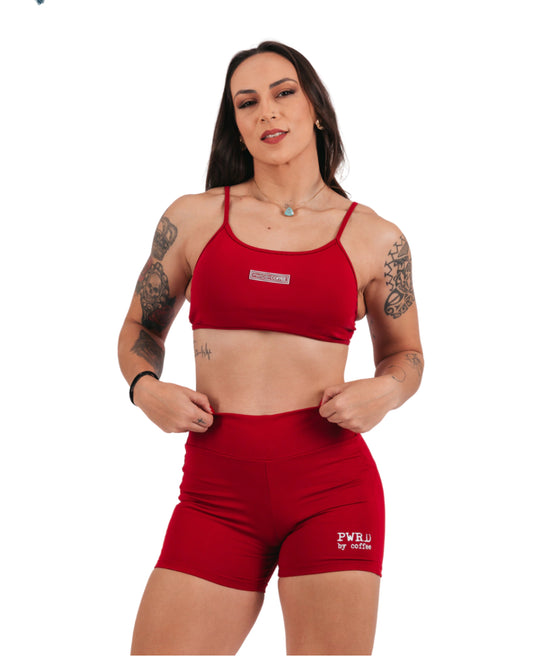 SHORTS BUTT-LIFT CHERRY WITH CUP