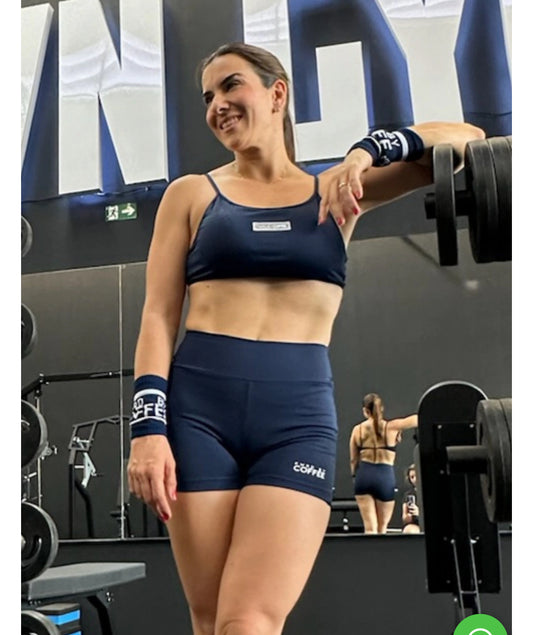 SHORTS NAVY BLUE BUTT LIFTING  WITH SILK
