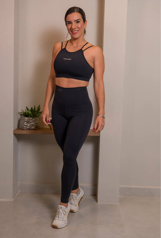 LEGGINGS BLACK BUTT-LIFTING WITH SILK