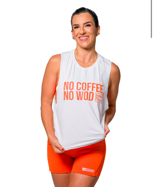 TANK TOP NOW WHITE TANK TOP IN COFFEE TANGERINE
