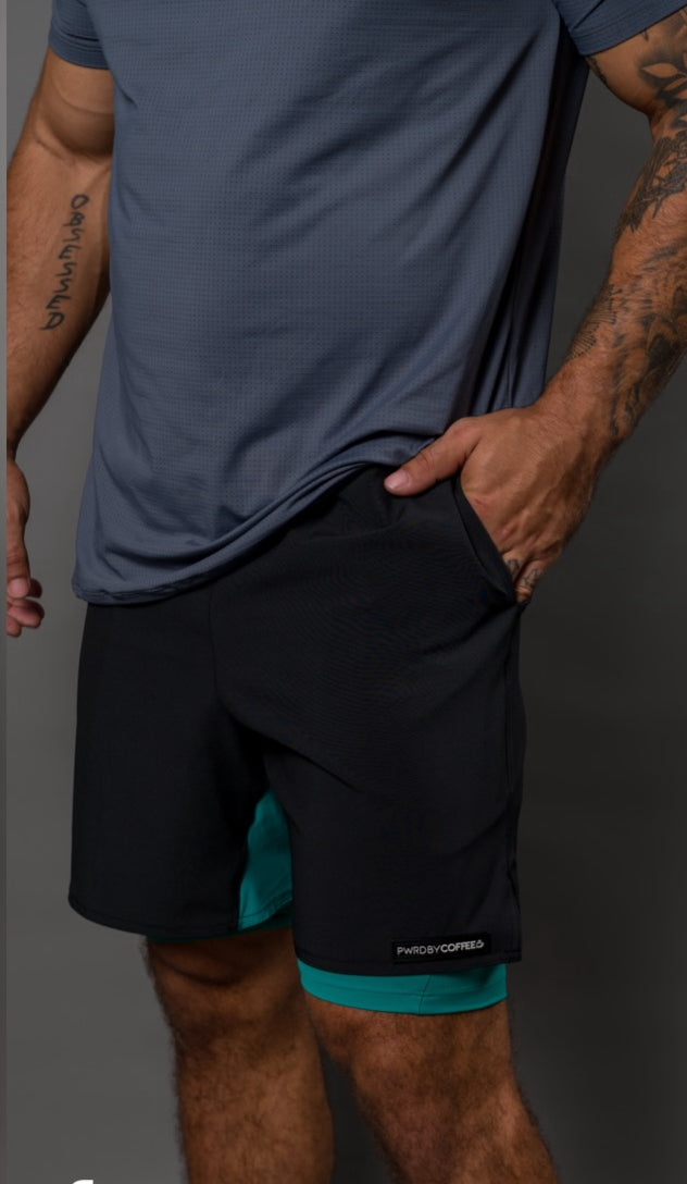 SHORTS BLACK PERFORMANCE WITH JADE